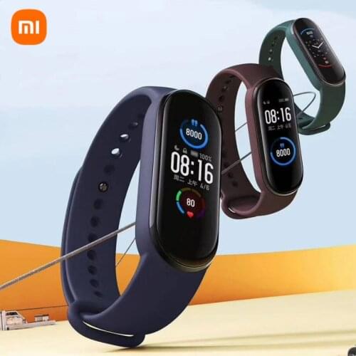 Original Xiaomi Mi Band 5 Smart Watch 1.1 Inch Amoled Wristband Customized Watch Face 11 Sport Modes Fitness Tracker Smart Band5