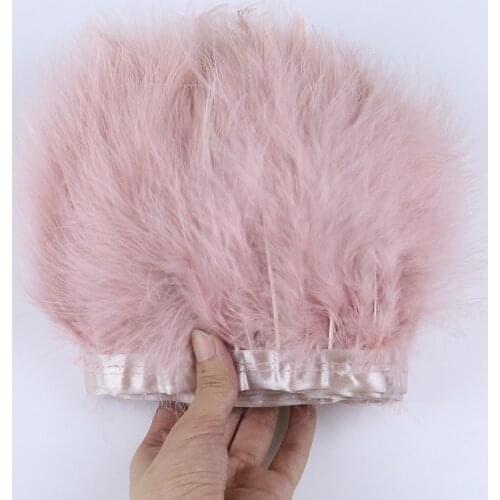 Pink Marabou Feathers Trim For Clothes Sewing Accessory 6-8 Inch Turkey Feather Ribbon Wedding Dress Lamp Decoration Wholesale
