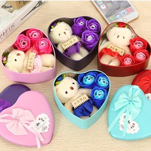 Valentines Day Gift for Girlfriend Rose Bear Flower Soap Wedding Gifts for Guests Gift To A Girl Bridesmaids Gift Party Favors