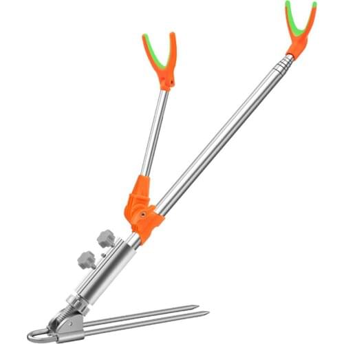 Ground Fishing Rod Stand Bracket Adjustable Chair Box Fish Rods Holder 1.5-2.4M Foldable Fishing Tool Hand Rod Brackets