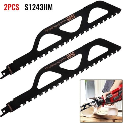 2pcs Saw Blades Carbide Reciprocating Saw Blades For Glass Fiber Reinforced Plastic Red Brick Stone Cutting S1243HM