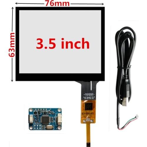 3.5 inch 76mm*63mm Raspberry Pi industry Capacitive Touch Digitizer Touch screen panel Glass USB Driver board