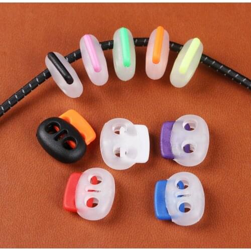 Transparent Multi-Colors 4mm Hole Plastic Stopper Cord Lock Bean Toggle Clip Apparel Shoelace Sportswear Accessories