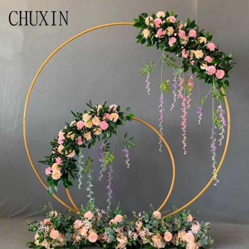 Wedding props wrought iron round ring arch wall artificial flower decoration home holiday celebration wedding photography Shelf