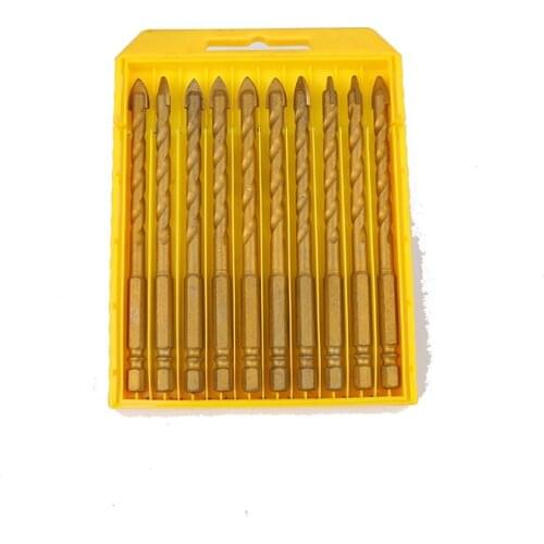 Ceramic Tile Marble Alloy Triangle Point Drill Bit Hole Opener In-Line Extra Long Hexagonal Shank Twist Thread Drill Bit