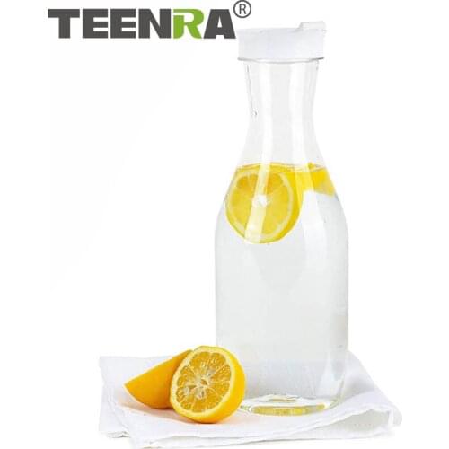 TEENRA Plastic Juice Water Bottle Transparent Milk Coffee Pot High Capacity Water Pitcher Cold Kettle Drink Bottle
