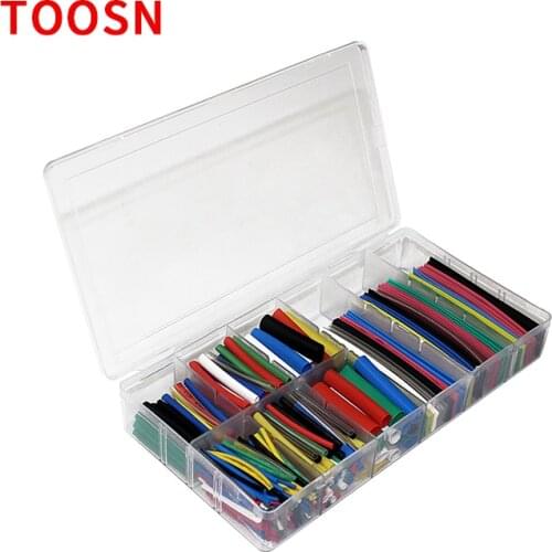 TOOSN 328pcs Assorted Polyethylene Heat Shrink Tubing kit Cable Sleeves Tube Heat Shrinking Tubes Wire Cable 8 Sizes Multicolor