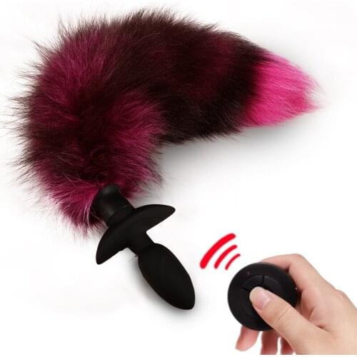 Vibration Swing Fox tail Anal Plug Silicone Butt Plug Tail Erotic BDSM Sex Toys for Woman Couples Adult Games Cosplay toys sex