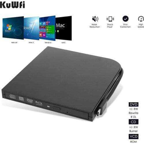 External Blu-Ray DVD Drive Burner Player USB3.0 Type-C DVD-RW VCD CD RW Burner Support BD-ROM BD-R CD-ROM CD-R DVD-ROW DVD-R