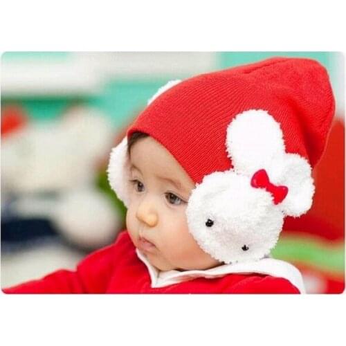 Knit cap for newborns Cute Rabbit Baby Kids Infant Toddler Child Warm Knit Hat Cap woolen caps for kids gorros