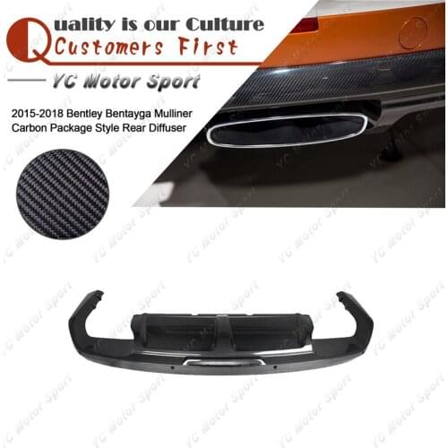 Carbon Fiber Rear Lip Fit For 2015-2018 Bentley Bentayga Mulliner Carbon Package Style Rear Bumper Under Diffuser Lip