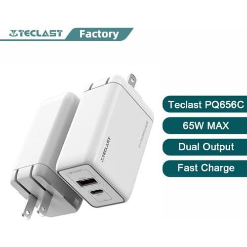 Teclast PQ656C 65W GaN Black Technology Charger Quick Charge Type C PD/QC USB A Charger Portable Fast Replenisher For IP
