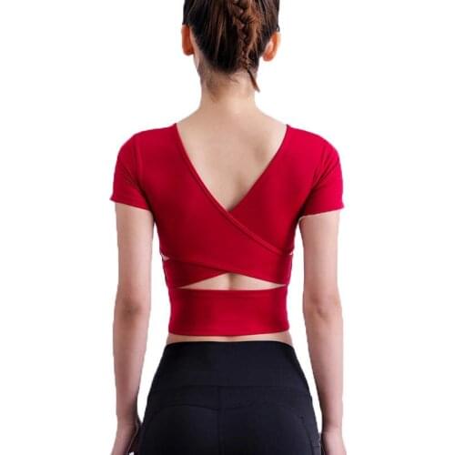 Women Yoga Shirts With Bra Falsies Womens Sexy Sports Fitness Crop Running Shirt Gym Workout Clothes Tank Tops Tee Sportswear 0