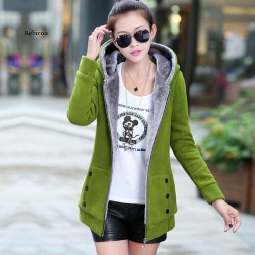 Women Zipper Warm Hoodies Long Sleeve Jackets Hoody Jumper Overcoat Outwear Female Fashion Sweatshirts