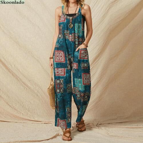 Women cotton linen jumpsuit good quality ladies long pant jumpsuits female working fahsion cothes casual loose linen playsuit