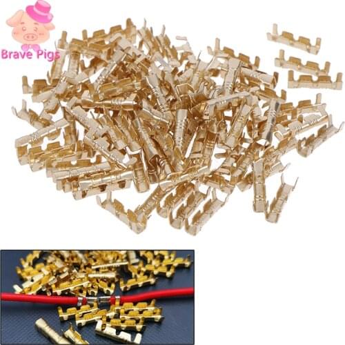 100Pcs Brass Copper Crimp Electrical Connector Wire Terminal Kit Hot Sale
