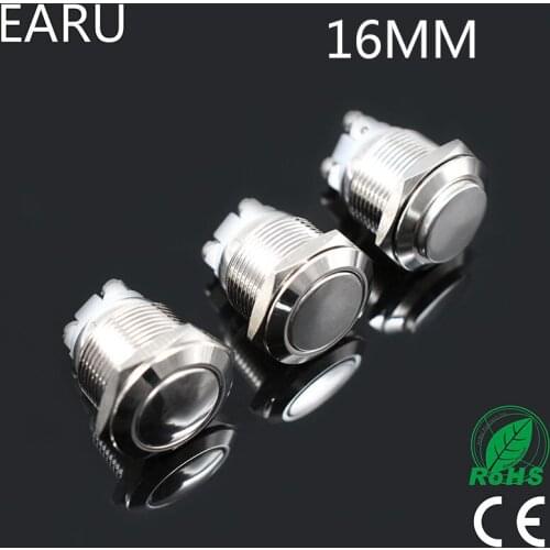 16mm 1NO Momentary Brass Nickel Plated Metal Doorbell Bell Horn Power Push Button Switch Screw Car Auto Engine PC Power Start