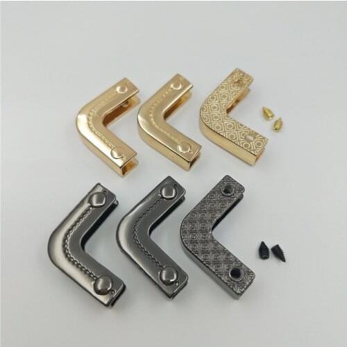 20 PCS/lot) metal tape sealing side Angle of clasp hardware DIY leather handbags accessories women fashion bags metal bead