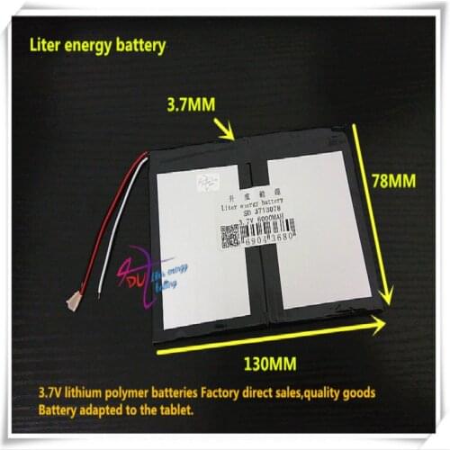 3.7V 6000mAH 3713078 Polymer lithium ion / Li-ion battery for tablet pc cell phone speaker
