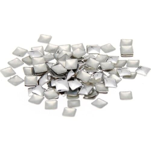 3mm 1800pcs Black/Silver/Gold Square Flatback Iron On Metal Nail Art Metallic Studs Stickers Alloy Nails Tools DIY Decoration