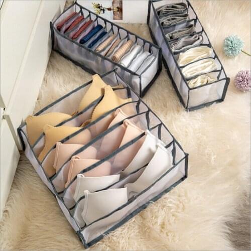 3Pcs Underwear Bra Organizer Storage Box Drawer Dividers Closet Organizers Boxes for Underwear Bras Scarfs Ties Socks Dropship