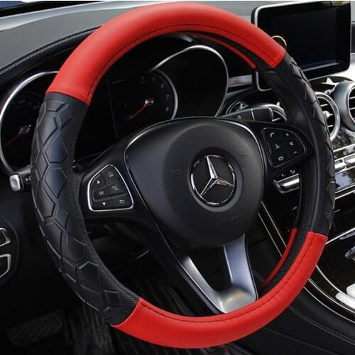 37-38CM New Car Steering Wheel Cover Artificial Leather Steering-Wheel Covers Breathable Fabric Braid Auto Accessories Universal