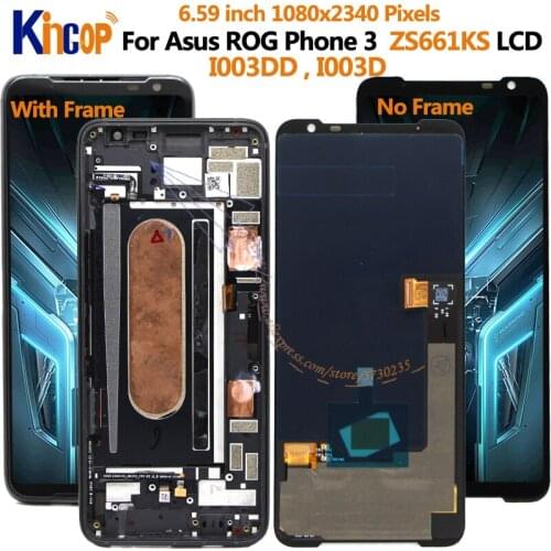 6.59"Original Amoled For Asus ROG 3 ZS661KS LCD Display Screen+Touch Panel Digitizer For ROG Phone 3 Strix ASUS_I003DD