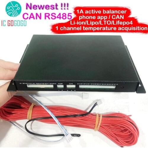 CAN Bus RS485 Protocol Temp 1A 2A Balance Battery Active Equalizer Bluetooth 2S ~ 24S BMS Li-ion Lipo Lifepo4 LTO Balancer JK