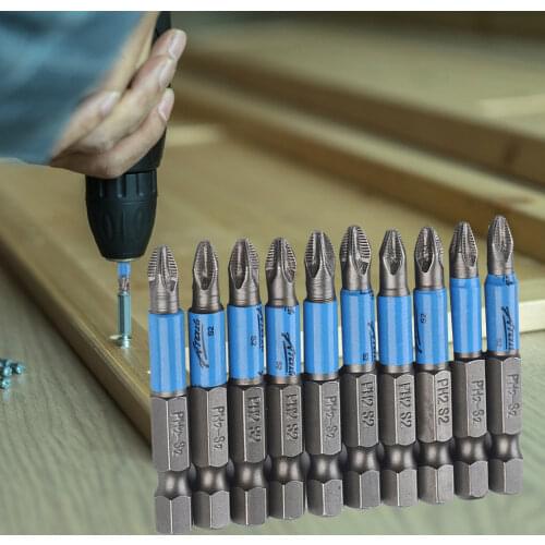 Screwdriver Tip Holder Hand Tool Hex Shank Drill Bit 50mm PH2 Single Head Cross Screwdriver Bit Set Hand Tools