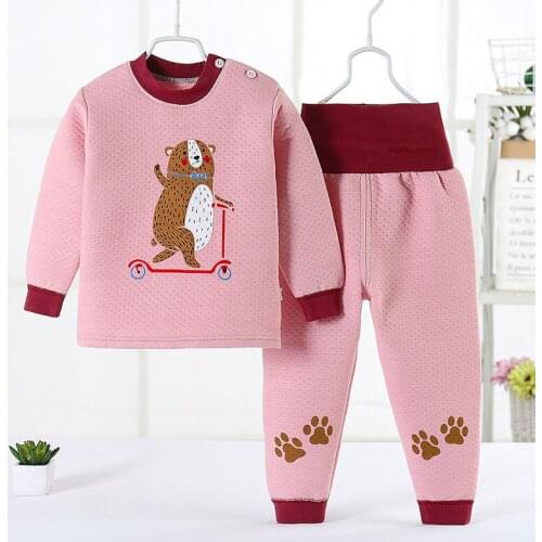 Baby Girl Clothes Sets Autumn Winter Newborn Underwear Baby Girls Thermal Long Sleeve Tops + Pants Baby Boy Pajamas Set Kids