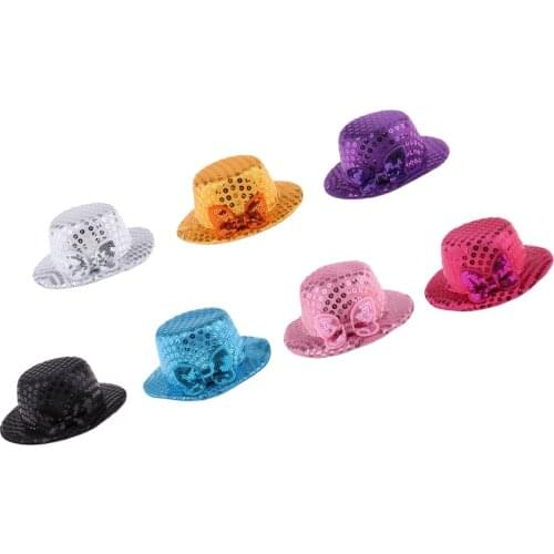 1:3 Scale BJD Dolls House Bowler Hat Pink Pretend Play Classic Toys Gift for Doll Girl Head Decoration