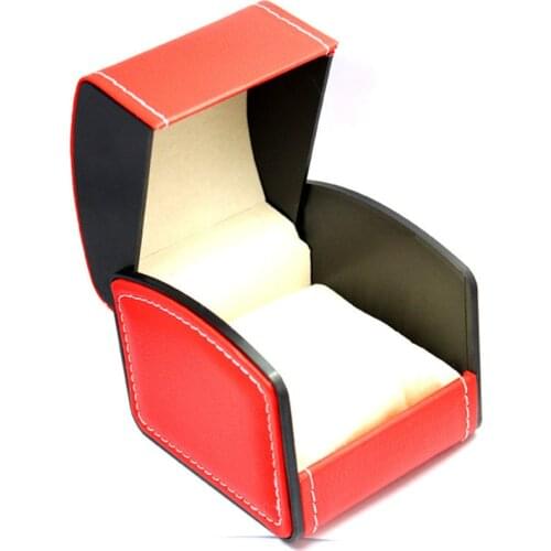 Square Leather Watch Box Fashion Red Storage Boxes Flexible Bracelet Packaging Box Gift Boxes Can Customize LOGO 150