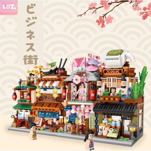 LOZ Street Shop Mini Building Blocks for Girls Boys Gift 3D Japanese Architecture City Bricks Store Educational Toys for Kids
