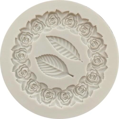 Furniture Kitchen Wreath Leaf Liquid Silicone Mold, DIY Chocolate Mold, Photo Frame And Frame Fondant Baking Mold-ABUX