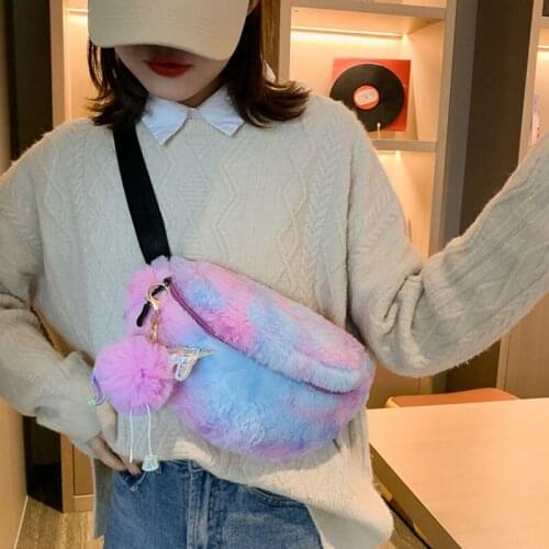 2021 New Unicorn Waist Bag for Women Fashion Plush Lovely Fanny Pack Girls Shoulder Belt Bags Kids Waist Packs Cartoon Phone