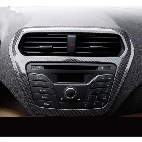Stainless Steel Carbon Fibre Navigation Screen Center Console Air Outlet Instrument Panel Frame For Ford Escort AAA134