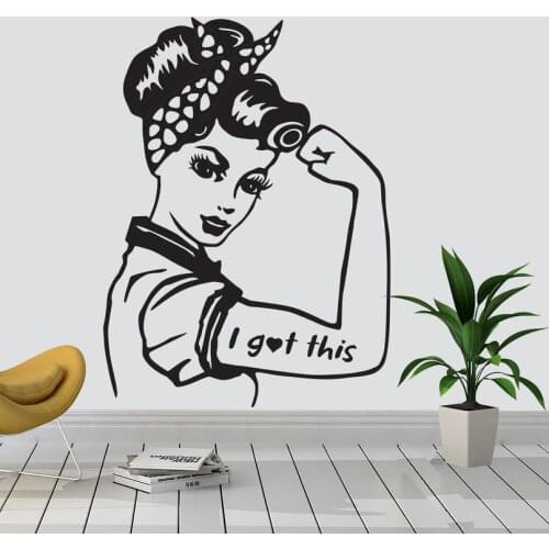 Eyelashes Girl Power wall Decal Lashes Salon Beauty Women Wall Stickers Lashes Makeup Extension room Decor Vinyl Art Decor C345