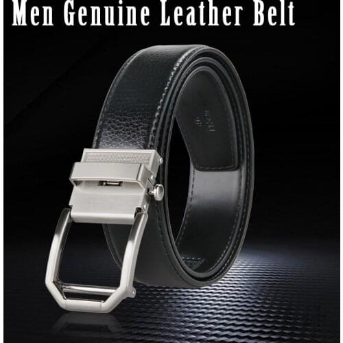 Mens Belt Luxury Male Metal Automatic Buckle Male Leather Belt Fashion Cowskin Belt High Quality