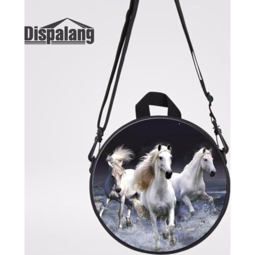 Dispalang Fashion Round Backpack Crazy Horse Pattern Kindergarten Bagpack Nursery Baby Student Bookbag Kids Mochila Infantil