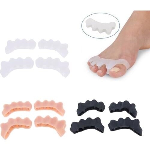 2Pairs Silicone Toe Stretchers Separators Toe Spacers Spreaders for Fight Bunions, Hammer Toes, Relaxing Toes