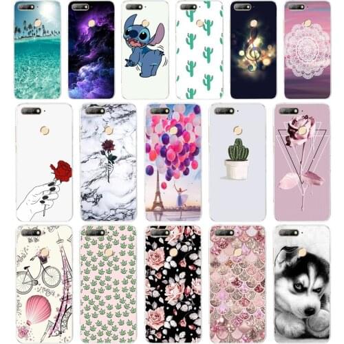D For Huawei y 6 prime 2018 Soft TPU Silicone Bumper Huawei y 6 prime 2018 Cases for Huawei y 6 prime 2018 Phone Case Back Cover