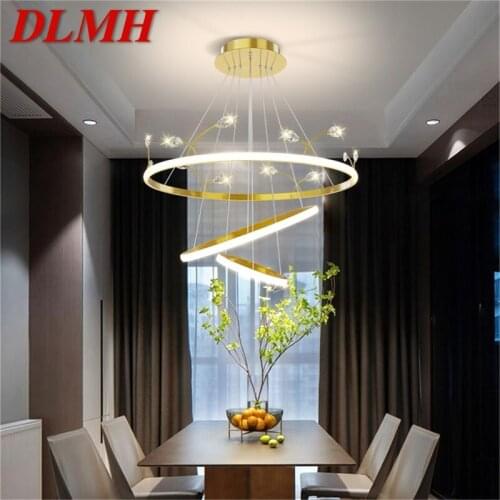 DLMH Contemporary Pendant Light Nordic Round LED Lamps Crystal Fixtures for Home Living Dining Room