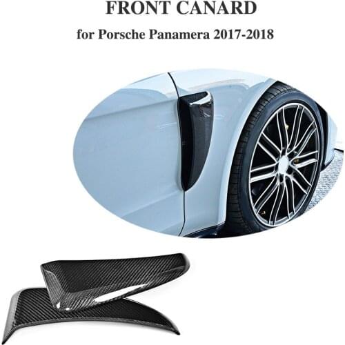Dry Carbon Fiber Dry FRP Front Vents Canard Moulding Trims for Porsche Panamera 2017-2018 Sticker