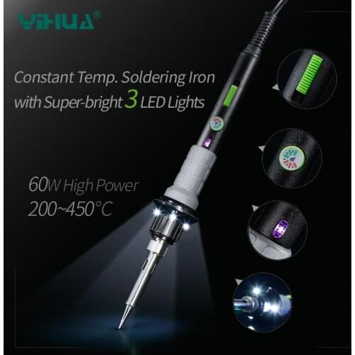 YIHUA947-V Lead Free Solder Electric Soldering Iron With Working Light For DIY Temperature Soldering Iron Repair Free shipping