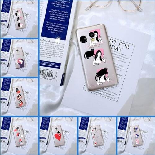 Funny Girl Love Pink Back Cover For Meizu M6 M5 M3 M2 Note Soft Silicone Phone Case For Meizu M6 M6S M6T M5 M5C M5S M3 M3S M2