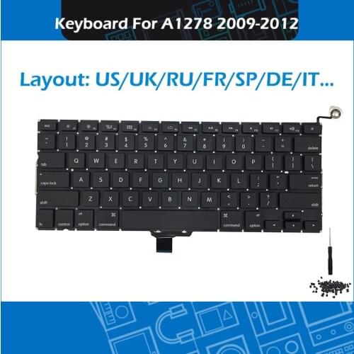 10pcs/Lot Laptop Replacement Keyboard ES Spanish Layout for Macbook Pro 13" Unibody A1278 Spain Keyboard 2009-2012 Year