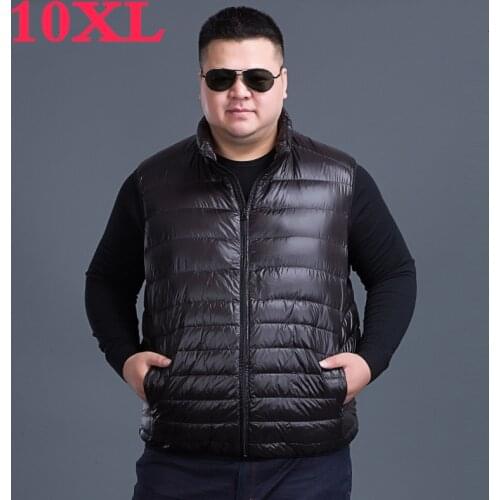 New plus size 10XL 9XL 8XL fashion vest ultra light men jacket vest sleeveless for men casual coat male duck jacket for winter