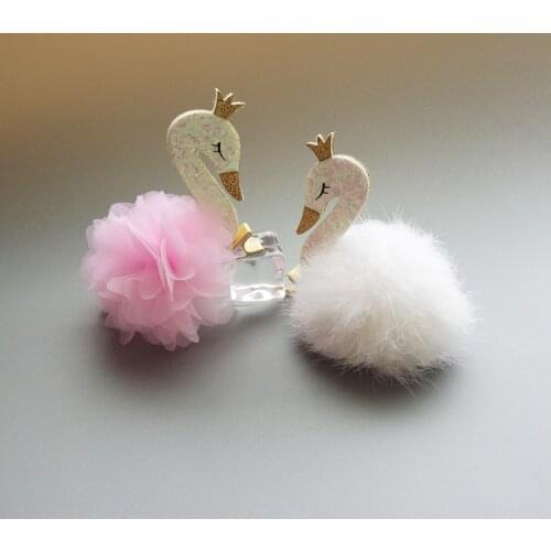 1 PCS Cute Cartoon Swan Temperament Baby Hairpins Kids Hair Clips Princess Barrette Children Headwear Girls Hair Accessories