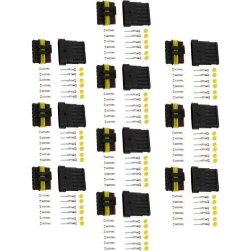 10 Kit 6PIN Way Super Seal Car Waterproof Electrical Wire Connector Plug