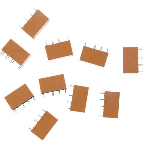 10pcs/lot 8 Pin Power Relays HK19F DC 12V SHG Coil DPDT Mini Power Relays Set PCB Type